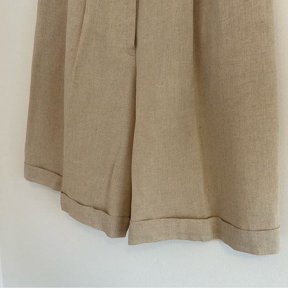 (SOLD) VINTAGE Linen Blend High-rise Bermuda Shorts Size 4 - Picture 4 of 14